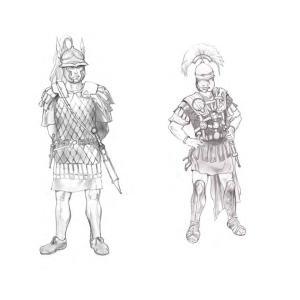 Different Roman cohorts differed in uniform( Art from the graphic novel Conquest)
