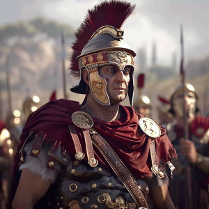 Typical male Roman soldier in uniform